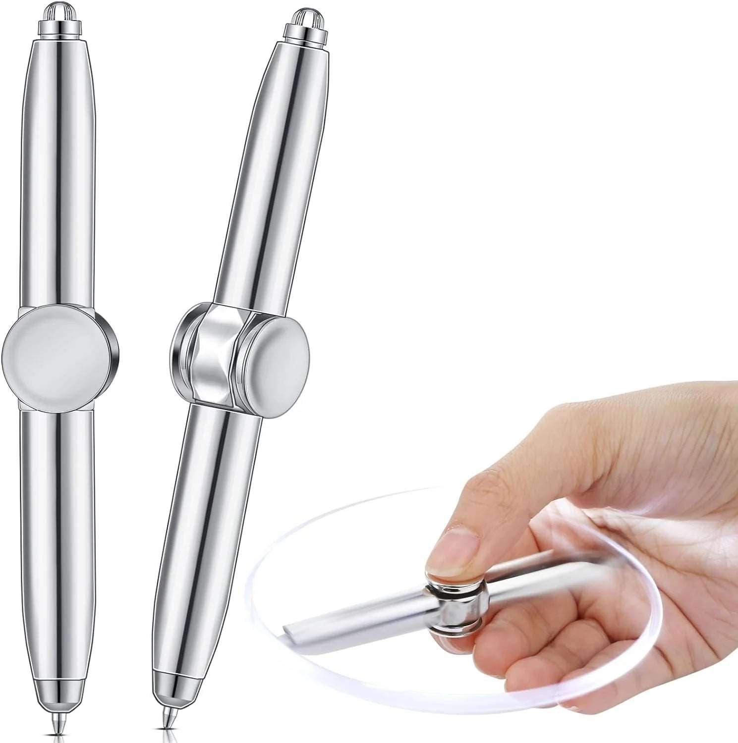 (Free Shipping TODAY Only!)   Fidget Spinning Pen With LED Light-Silver
