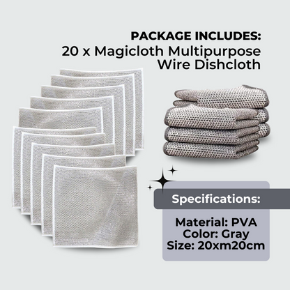 Magicloth Multipurpose Wire Dishcloth | Set of 20 PCS - KOBETS