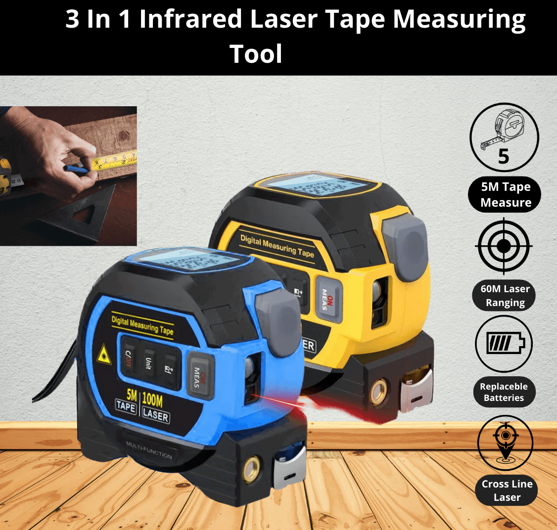 Instascan™ 3 in 1 Infrared Laser Tape Measuring Tool - KOBETS